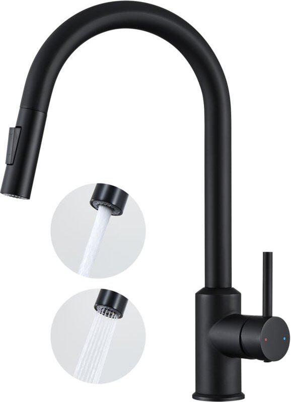 Anycee Max Ausziehbarer Edelstahl Küchenwasserhahn – 360° drehbarer Küchenspülen-Mischbatterie – 2 Wasserauslassmodi Küc...