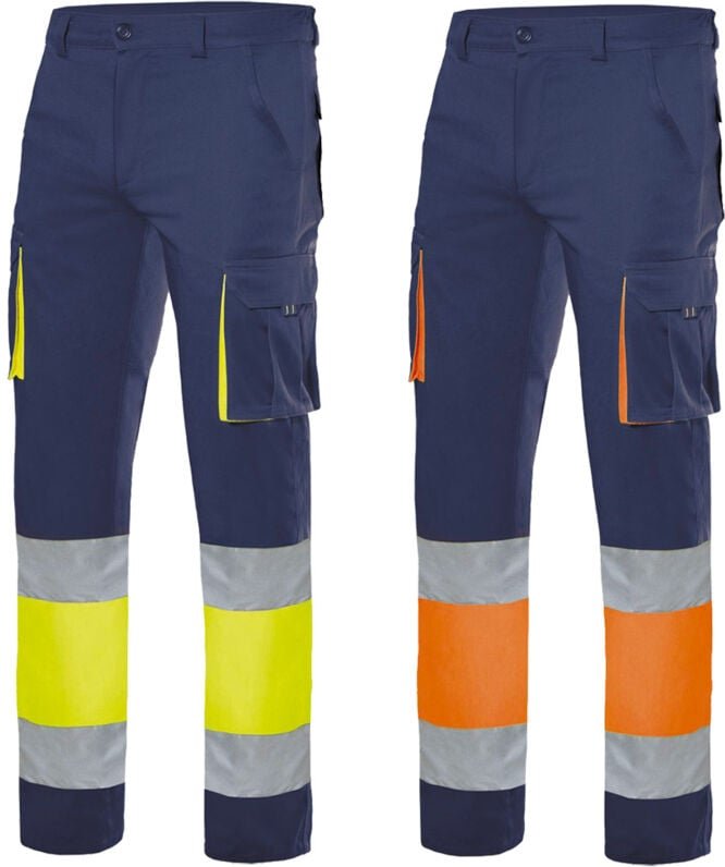 Thumbnail - 303002S Warnschutz Arbeitshose - l - Blau/Gelb - Velilla