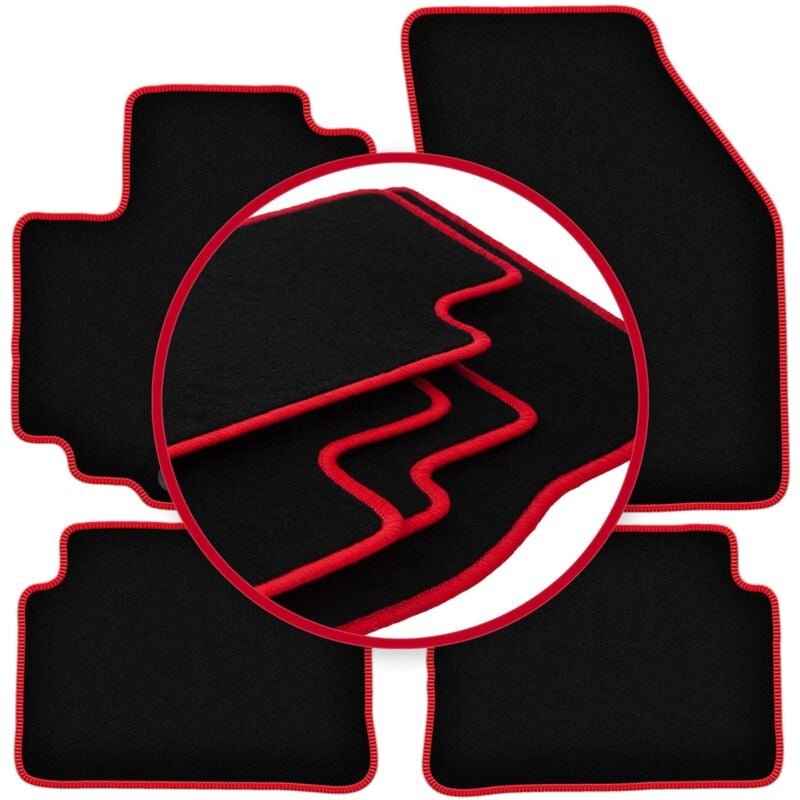 CARLUX-RED Autofußmatten für: Nissan Pixo Fließheck (2008-2013)