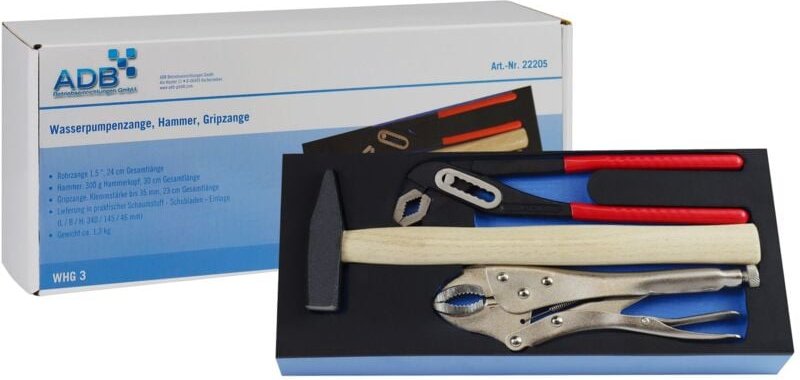 Werkzeugeinlage Werkstattwagen Einlage Gripzange +Rohrzange +Hammer Werkzeug - ADB