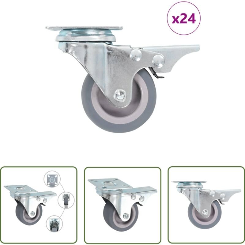 The Living Store - vidaXL 24 Stk. Lenkrollen 50 mm