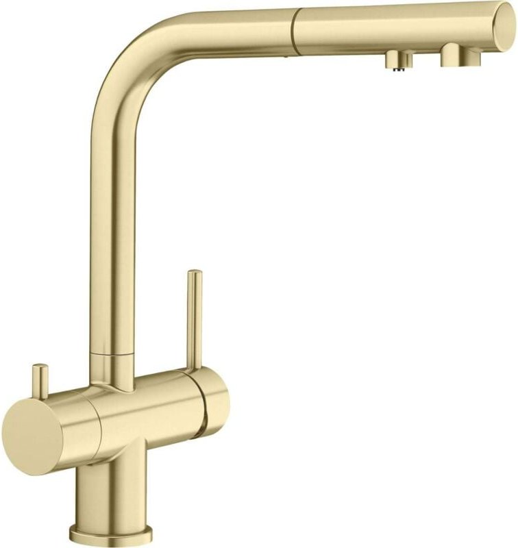 Fontas s ii - Spültischarmatur mit ausziehbarem Auslauf und mit Filterfunktion, Satingold 526694 - Blanco