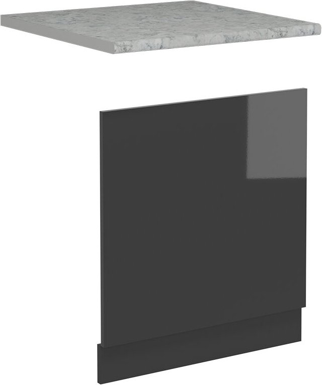 Vicco - Geschirrspülblende R-Line, Anthrazit Hochglanz, 60 cm , ap Marmor