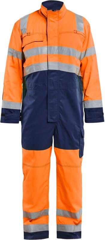Arbeitsanzug mit langen Ärmeln, Hochsichtbarkeit 6373 – Neonorange / Marine 54