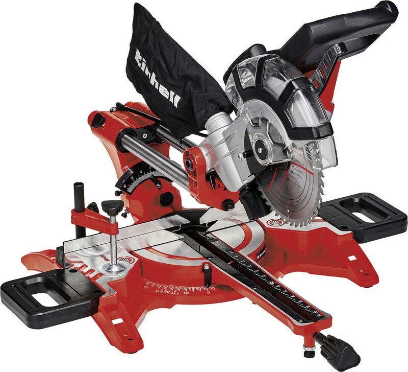 Einhell - Zug-Kapp-Gehrungssäge tc-sm 2131/2 Dual (1800 w, max. 62 mm x 310 mm Schnitttiefe/-breite, ø 210 mm Sägeblatt,...