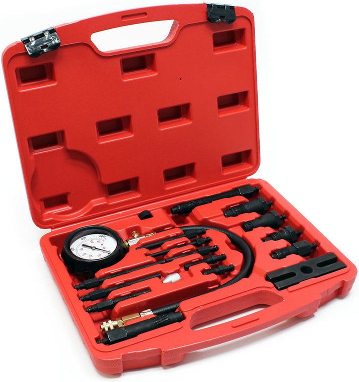 Kompressionsmessgerät 0-70 bar für Dieselmotoren tdi und cdi Kompressionsprüfer 17-teiliges Set im Koffer Kompressionste...