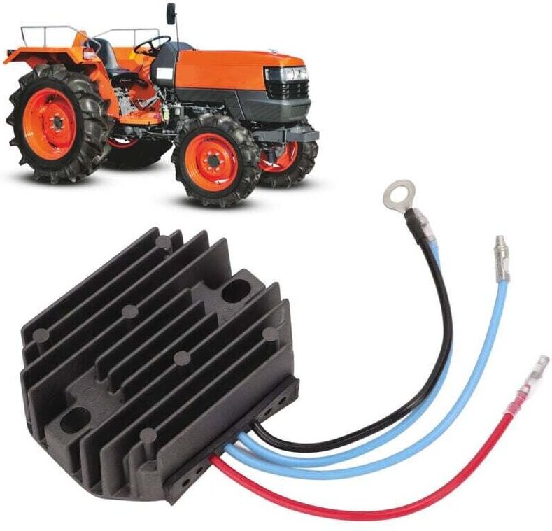 Aiperq - Regulador de voltaje de aleación de aluminio de 12 v 66611-55250, repuesto para tractor Kubota B4200 B5100