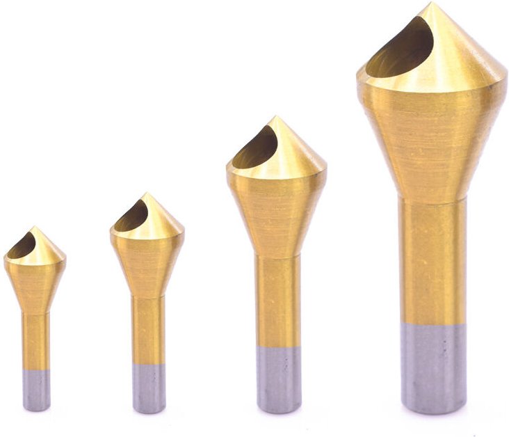 Thumbnail - Stück Senker-Fasen-Entgratungswerkzeug, Titanbeschichteter HSS-Bohrer, 90° konischer Senkerbohrer für Aluminium, Holz un...