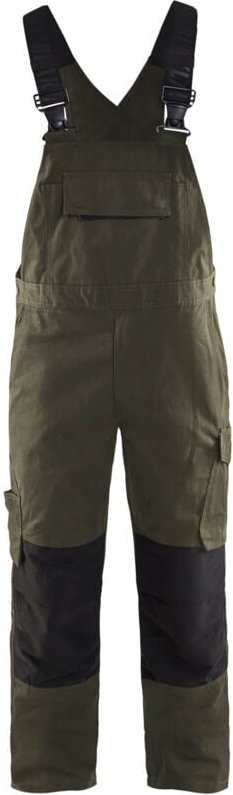 Arbeitslatzhose mit Stretch-Trägern 2695 – Khaki/Schwarz 50C