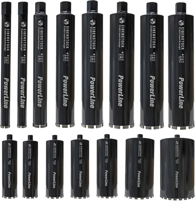 EIBENSTOCK Diamant-Nass-Bohrkronen 1¼" Powerline, Ø 202 mm,Nutzlänge 450 mm - 36E20200