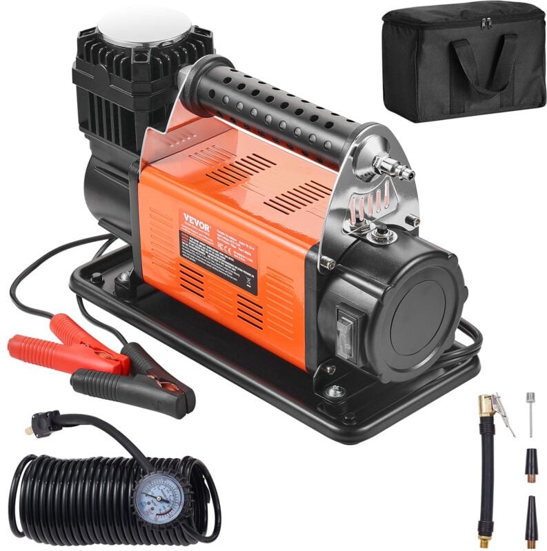 Thumbnail - Tragbarer 12-V-Reifenfüller, 7,06 cfm Hochleistungs-Luftkompressor, 150 psi Offroad-Luftpumpe mit Adaptern für Auto, suv...