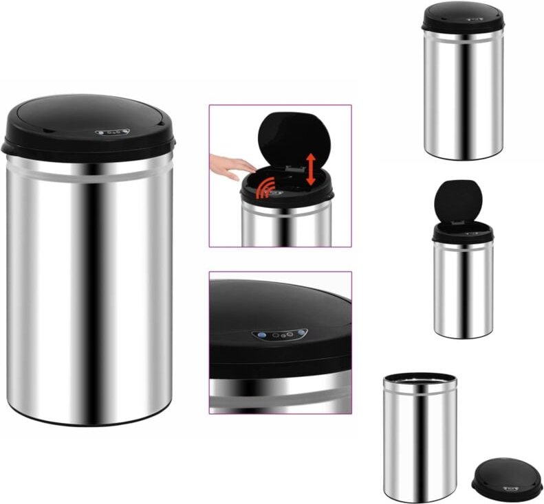 Thumbnail - Vidaxl - Mülltonnen & Abfalleimer - Living Automatischer Sensor-Mülleimer 40 l Edelstahl - Silber