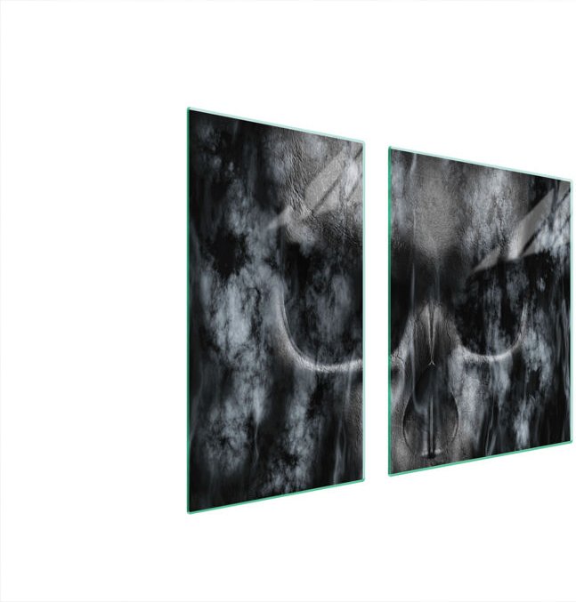 GLASSCHUTZPLATTE FÜR HERD 90x52 SKULL