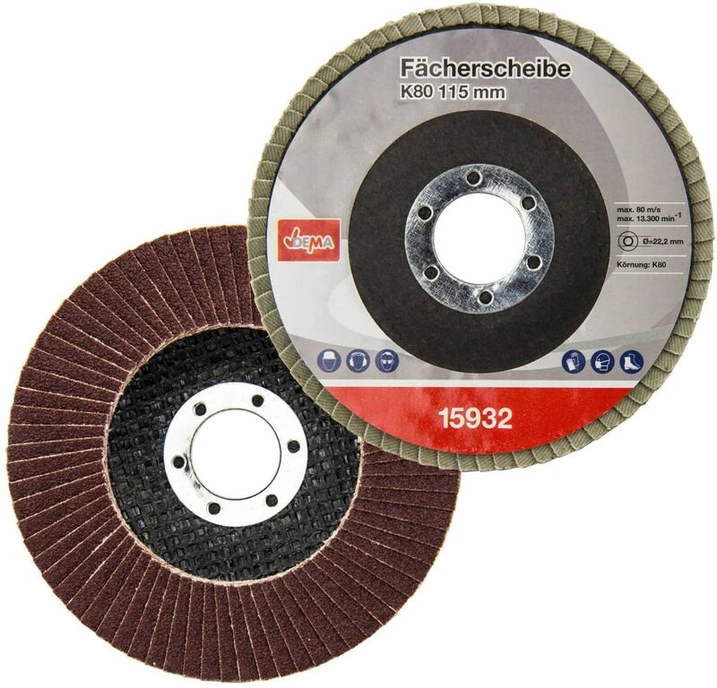 Dema - Fächerscheibe K80 115mm Schleifscheibe Lamellenscheibe Winkelschleifer Holz