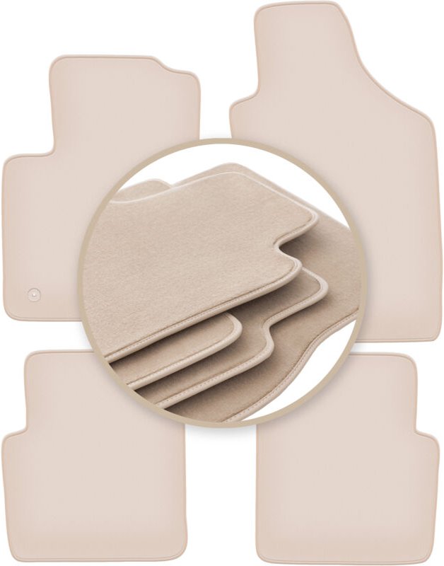 Beige PREMIUM-Matten für: Fiat 500 FL Fließheck 2013-2019