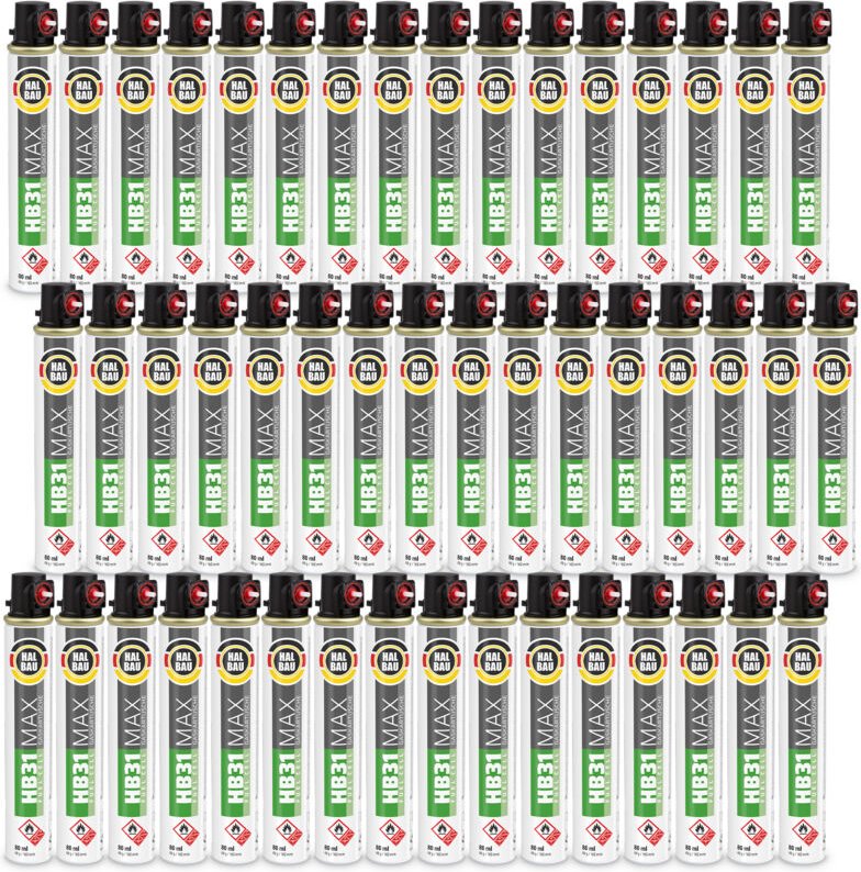 HALBAU Gaskartusche 165mm 80ml Fuel Cell Ersatzgas für Nagler HB31 ROT - 48 St.