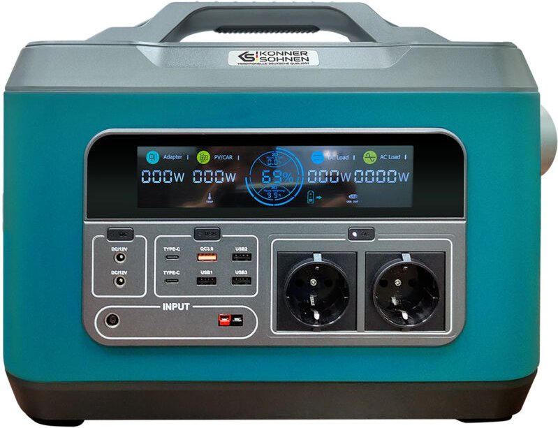 Könner&söhnen - Tragbare Powerstation ks 2200PS-FC mit eingebauter Lithium-Batterie 4000 w