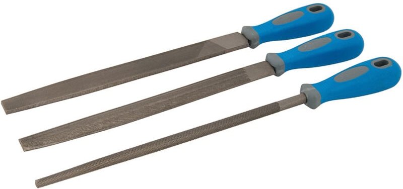 Feilen, 3-tlg. Satz Schlichtfeilen, 250 mm