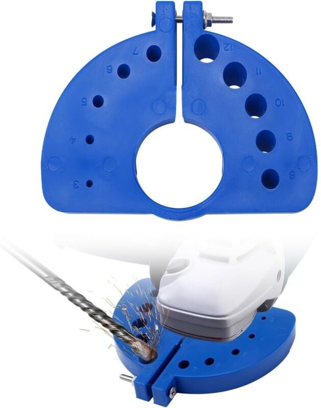 Bohrerschärfer, Mehrzweck-Bohrerschleifaufsatz mit 10 Kerben, Präzisionswinkelschleifer für alle Bohrer (blau)