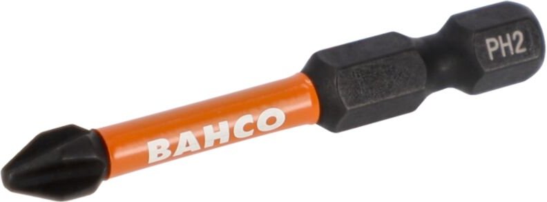 Bahco 1/4 Torsion Bits für Phillips Schrauben PH2 50 mm - 10 Stk. pro Blisterpackung