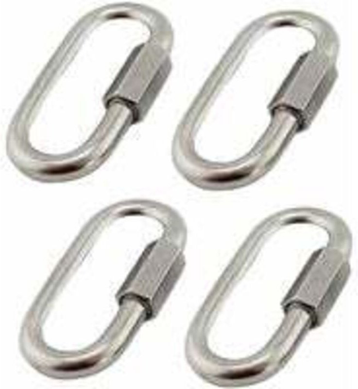 Linghhang - 4er-Pack M6/0,24 304 Edelstahl-Schnellverbinder, Edelstahl-Karabiner mit ovalen D-förmigen Schrauben, sehr l...