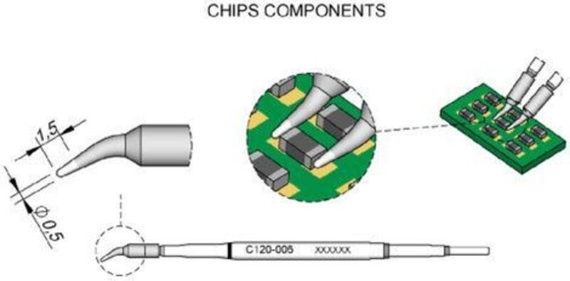 JBC - Tools C120006 Entlötspitze gebogen Spitzen-Größe 0.5 mm Inhalt 1 St.