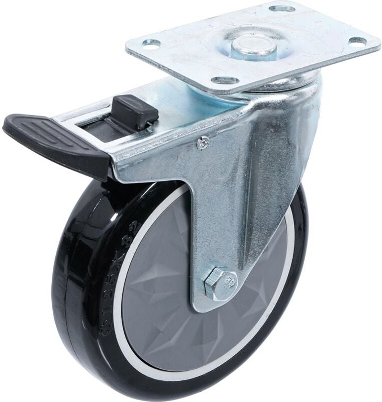 Lenkrolle mit Montageplatte und Bremse für Art. 4235, 6070