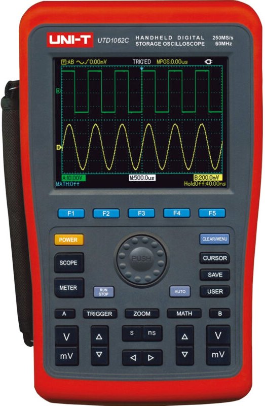 Uni-t - Handheld-Oszilloskop, UTD1062C, 60 MHz, 2 Kanal, 250 MSa/s