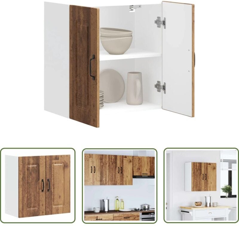 The Living Store - vidaXL Küchen-Hängeschrank Kalmar Altholz-Optik Holzwerkstoff