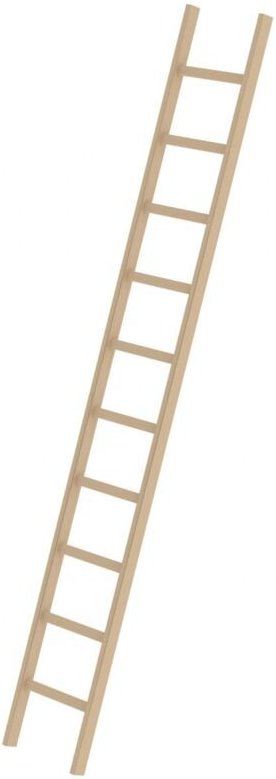 Günzburger Steigtechnik - Sprossen-Anlegeleiter Holz ohne Traverse 10 Sprossen - 033110