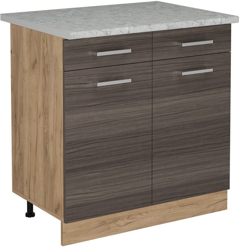Vicco - Küchenunterschrank R-Line, Edelgrau, 80 cm ap Marmor