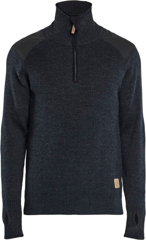 Thumbnail - Arbeits-Sweatshirt aus Wolle mit Reißverschlusskragen 4630 - Dunkelgrau/Schwarz XXL