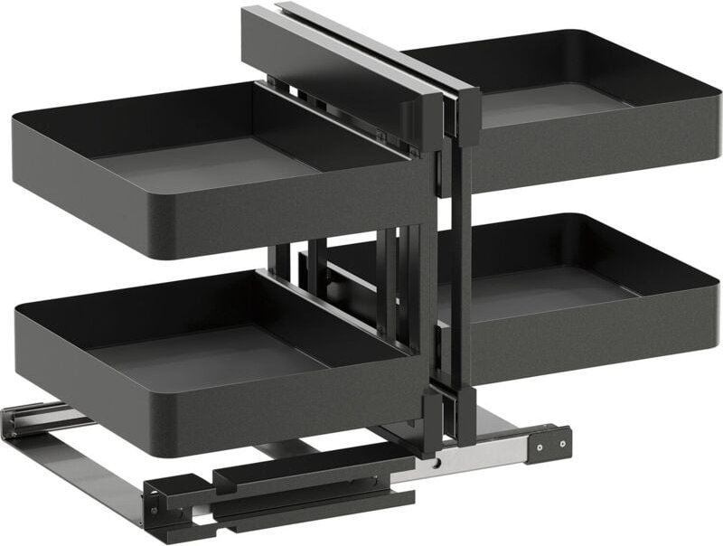 Vs Cor Flex Eckschrank Auszug links/rechts Planero - Set für Küchenunterschränke mit kb 1200mm - Korbablage, Stahl lava ...