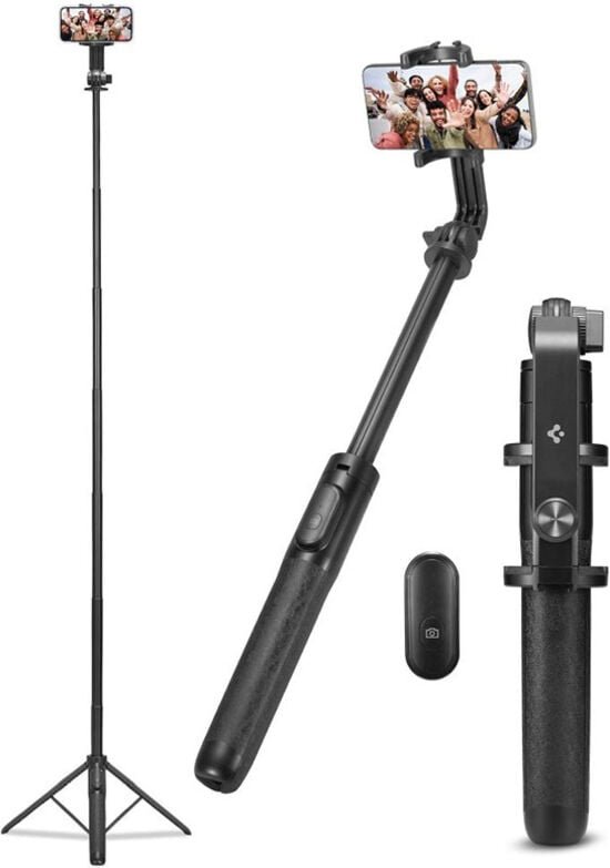 Spigen S560W Bluetooth Selfie Stick Stativ Schwarz