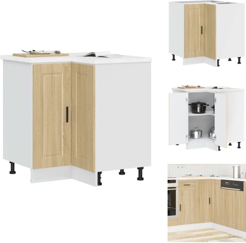 Küchen-Eckunterschrank Porto Sonoma-Eiche Holzwerkstoff - Kücheneckunterschrank - Kücheneckunterschränke - Eckunterschra...