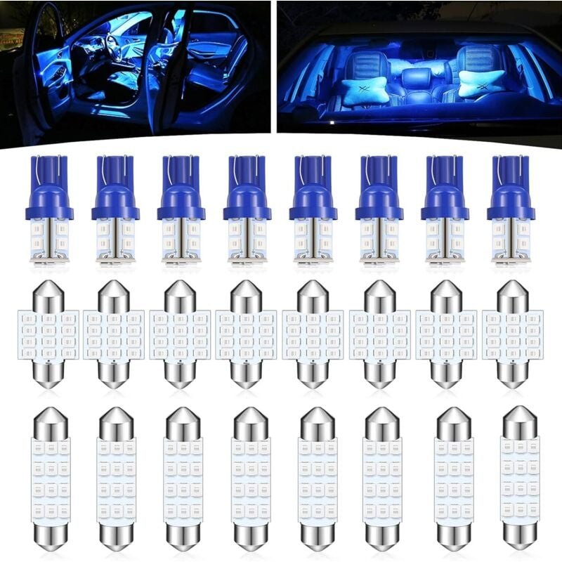 Tigrezy - 24er-Pack Auto-LED-Birnen-Set, T10 31 mm 42 mm, Innenraumbeleuchtung, Glühbirnen, Kuppellicht, für Autokuppel,...