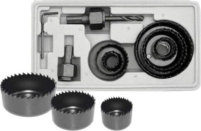 Awtools otwornice do drewna / 19-22-25-28-38-44-51-64 mm / komplet 11 elementów