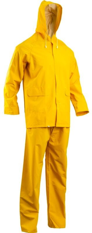 Satz von 10 - PVC-Arbeitsregenbekleidung SET - Gelb L - 46/48