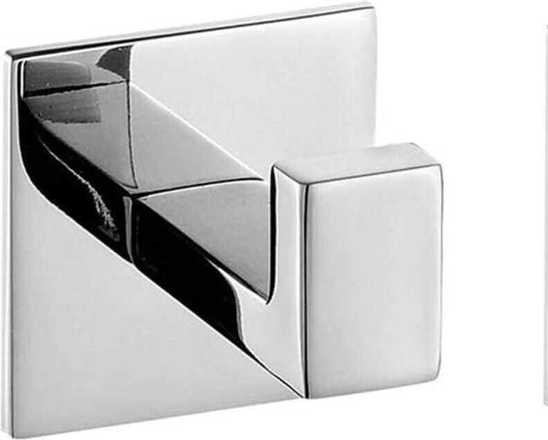 Thumbnail - 304 Edelstahl-Vierkanthaken für Mäntel, Handtücher und Bademäntel, mit Löchern zum Bohren in die Wand, 2er-Pack (5,4 x 5...