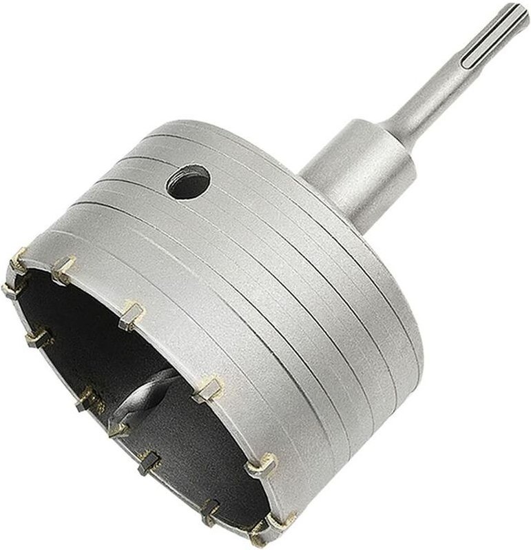 Beton-Lochsägenbohrer mit 110 mm SDS-Plus-Adapter, für Ziegel, Beton, Zementstein (100 mm + 110 mm SDS-Plus-Adapter)