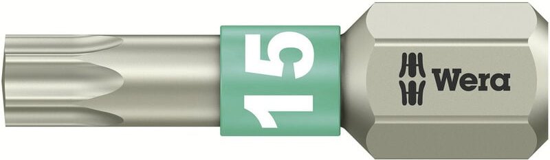 3867/1 ts tx 15 x 25 mm 05071033001 Torx-Bit t 15 Edelstahl d 6.3 1 St. - Wera