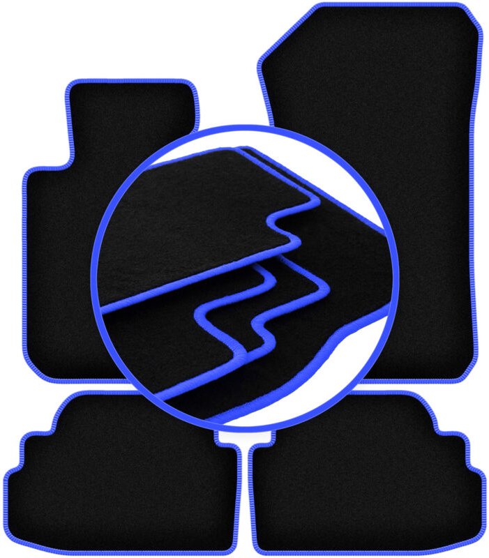 CARLUX-BLUE Autofußmatten für: BMW 1 E82 Coupé (2004-2011)