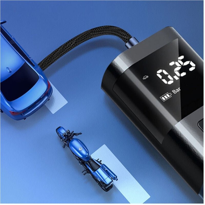 Trade Shop Traesio - Trade Shop - mini-kompressor elektrische luftpumpe auto multifunktions-taschenlampe lcd-bildschirm ...