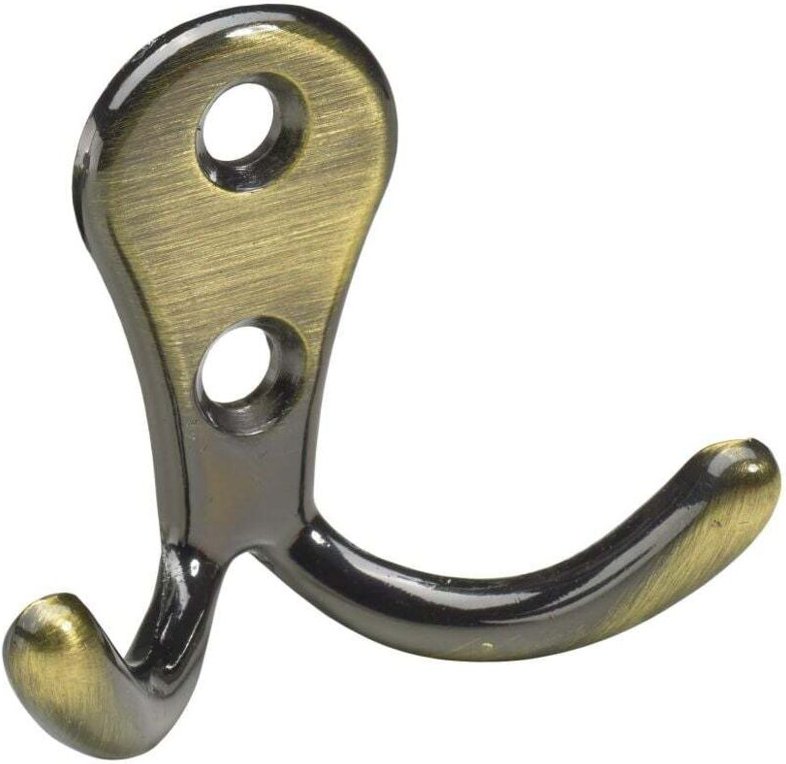 Mantelhaken 4,4 x 5,4 x 2,4 cm vermessingt gold - 1 Stück Möbelbeschläge - Hettich