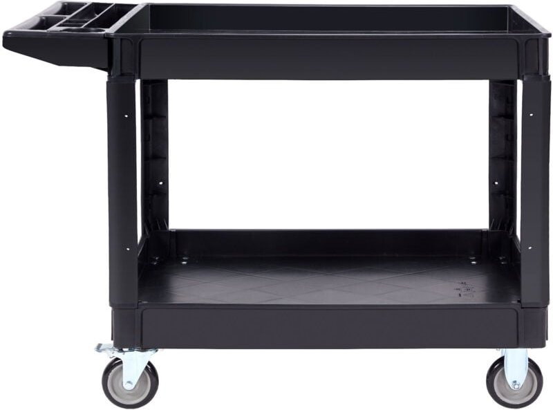 Mophorn - Universal-Servicewagen, 2 Ablagen, 257 kg Tragkraft, robuster Rollwagen aus Kunststoff mit 360° schwenkbaren R...