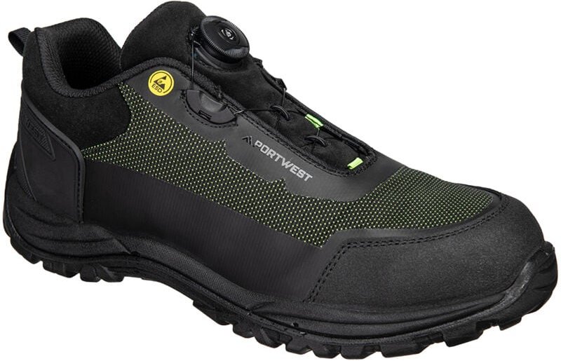 Hochsichere Sicherheitsschuhe Mid S3S ESD SR FO Schwarz/Grün 39