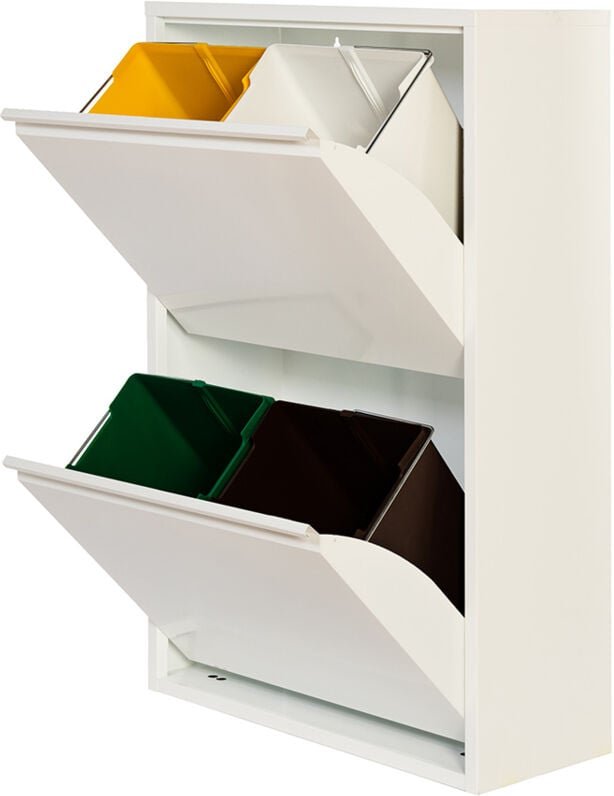 EDM - Recycling-Metallschrank 4 Schubladen weiß