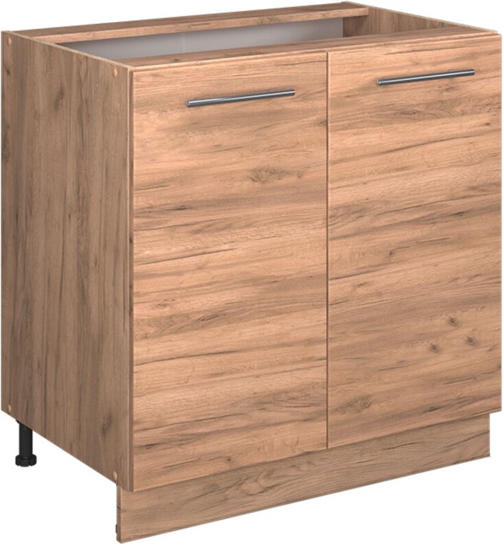 Küchenunterschrank Fame-Line, Goldkraft Eiche, 80 cm mit Regal, ohne Arbeitsplatte, Vicco