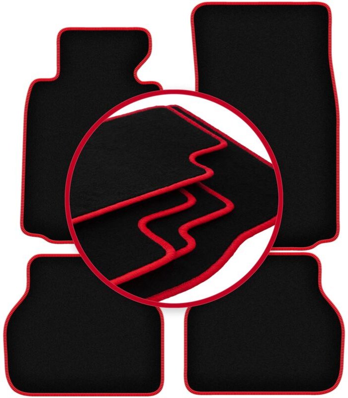 CARLUX-RED Autofußmatten für: BMW 5 E39 Limousine, Kombi, Touring (1996-2004)