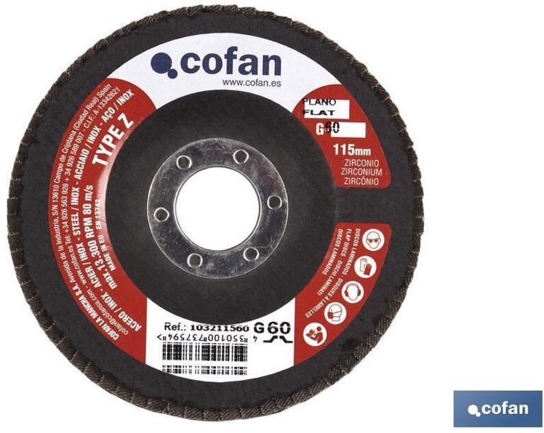 Flache laminierte Basisscheibe 115 mm. G-80 Zirkonium